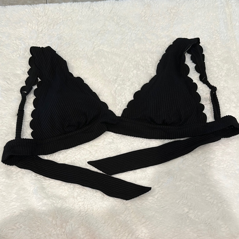 Aerie Black Triangle Bikini Top